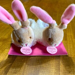 DOUDOU ET Campagnie Paris Pink Bunny Booties